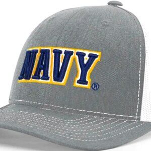 U.S. Navy Richardson 112 Trucker Mesh Snapback Cap Hat Gray White